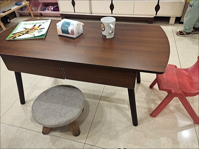 대용량 수납 더블 레이어 간단한 설치 커피 테이블, 서랍이 있는 거실 100*48cm