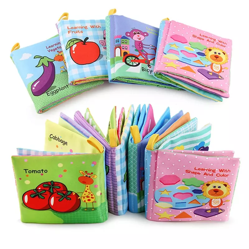 0-12Monthes dziecko tkaniny książki owoce zwierzęta poznajemy Puzzle książki niemowlę dzieci wczesne nauczanie edukacyjne książki z tkaniny zabawki игрушк