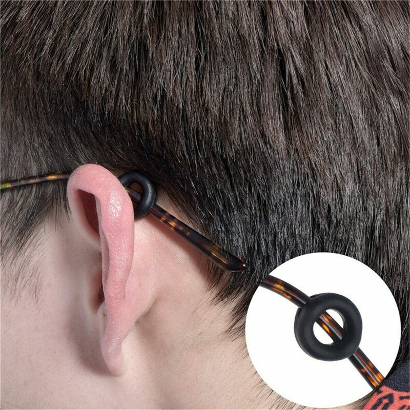 Ganchos redondos para las orejas de las gafas, retenedores de silicona, antideslizantes, cómodos
