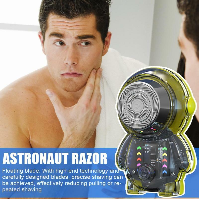 Mini afeitadora portátil para hombres, maquinilla de afeitar con pantalla Digital LED, suministros de recorte de barba multifuncionales, recargable por USB, resistente al agua