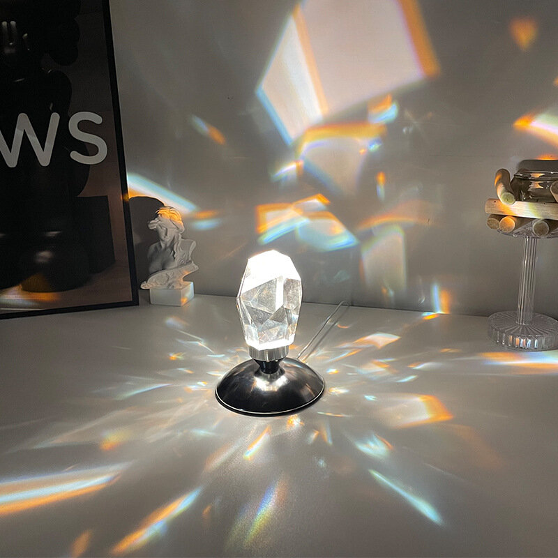Lámpara de piedra de cristal K9, luz de mesa de diamante con Control RGB, diseño de moda, decoración del hogar, dormitorio y sala de estar, 16 colores