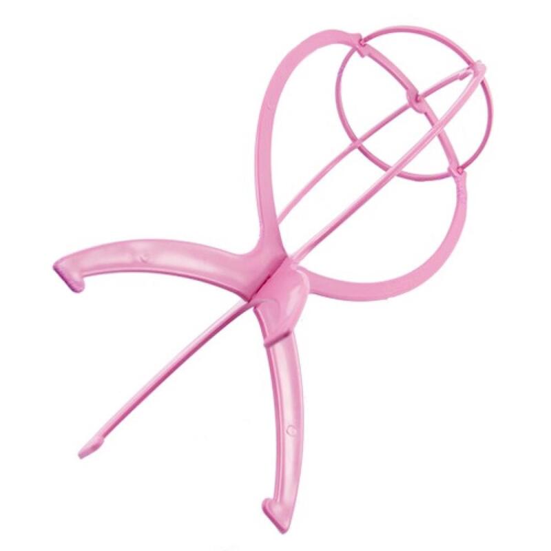 Wig Stand Plastic Folding Wig Faux Hair Hat Cap Holder Stand Display Support Tool Hats Hanger Wig Holders Portable Folding Hair