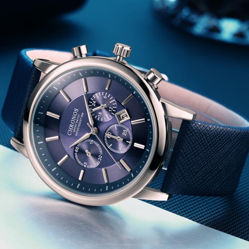 Relógio Quartzo Digital de Luxo Masculino, Design de Moda, Relógio Couro, Temperamento, Presente, 2022