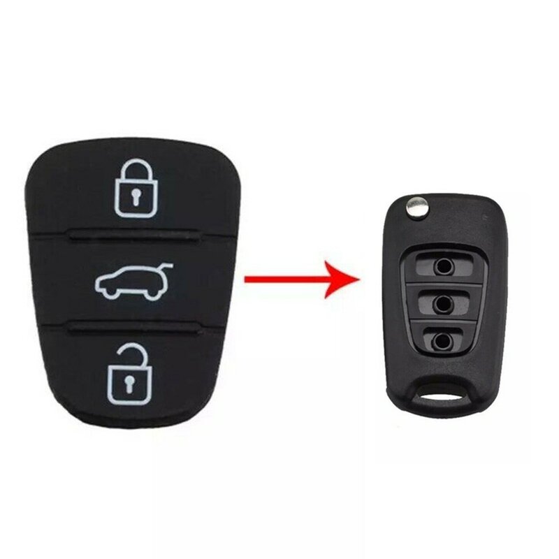 Zamiennik 3 przycisk podkładka gumowa klucz Shell samochodu HYUNDAI pokrowiec na pilot z kluczykiem samochodowym KIA I20 I30 Ix35 Ix20 Rio z klapką