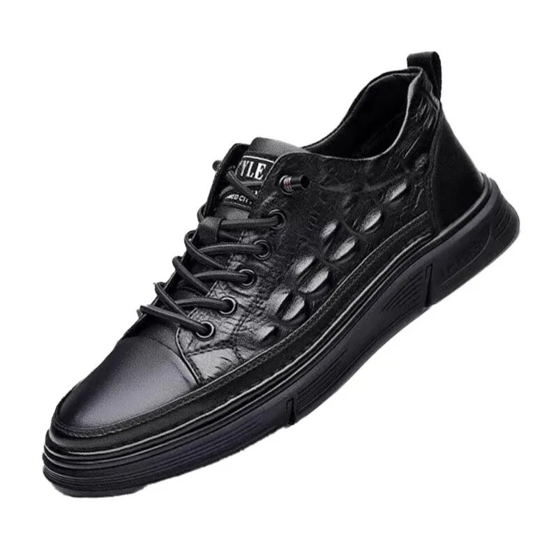 Chaussures de sport en cuir à l'offre elles souples pour hommes, chaussures de planche à motif crocodile, chaussures décontractées, mode de créateur, printemps, automne, nouveau