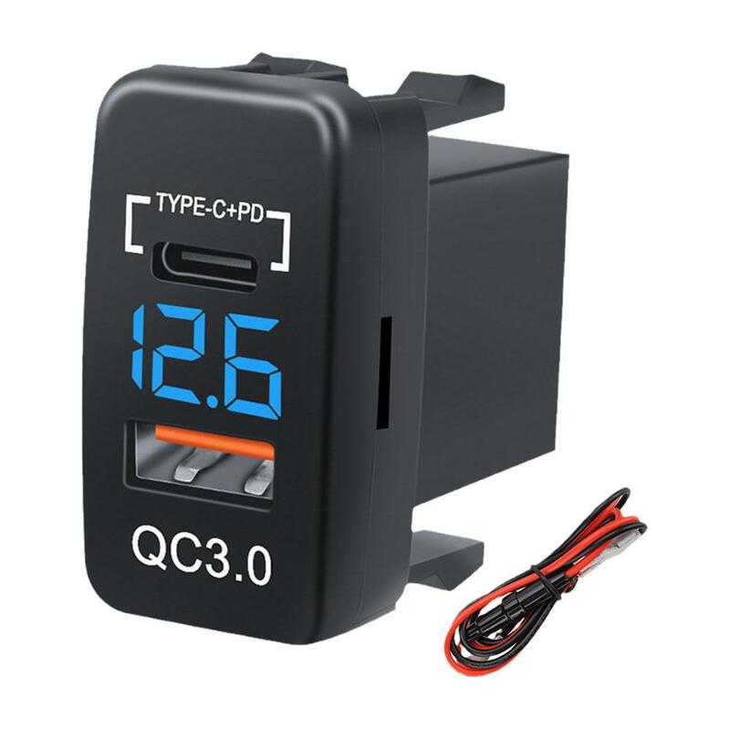 Автомобильное зарядное устройство с двумя портами USB C PD, быстрая зарядка телефона QC3.0, автомобильный адаптер для телефона 12 В, стандартное зарядное устройство для F8N0