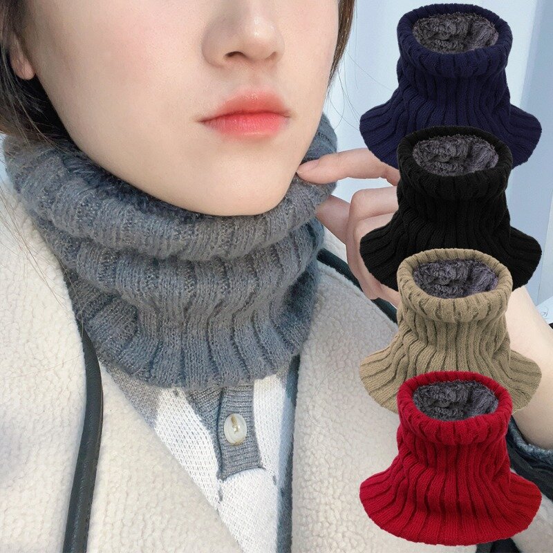 Fashion Neck Gaiter Winter Warm Windproof Dustproof Outdoor Cycling Ski Mask Thickened Plush Women Men Cold-proof Scarf