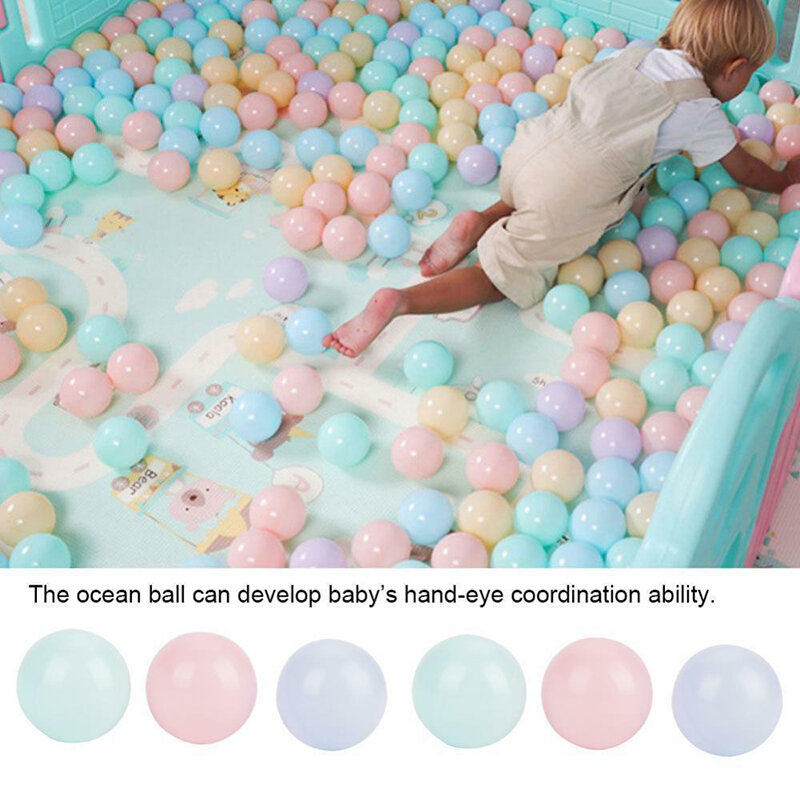 50/100Pcs 5.5cm Bola Marinha Piscina de água macia Ocean Wave Ball Bolas de plástico do bebê Outdoor Ball Pits Toy Macaron Ocean Ball