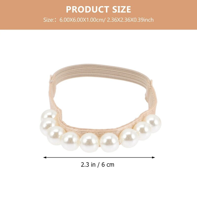 Cordones de tacón anticaída para mujer, zapatos transparentes con perlas, elásticos, con cordones, 2 pares