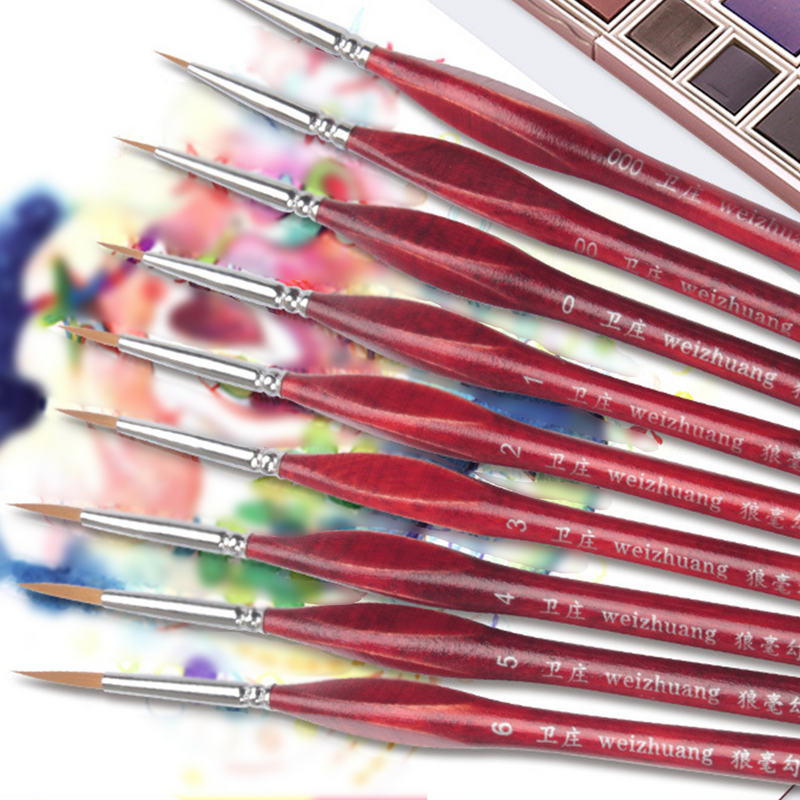 7 Stuks Haakborstel Pen, Nagelvoering Borstelpen Set Voor Kleurboek Olieverf Schilderen Aquarel Projecten