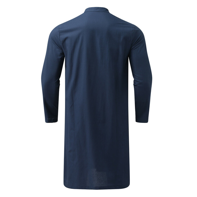 Jubba Thobe islamische Kleidung für muslimische Mode Mann lange Roben solide Langarm Arabisch Arabisch einfache lässige Herren hemd 5xl