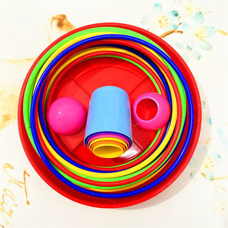 Dziecięca gra pierścieniowa do rzucania pierścionki do układania zabawek zabawa wewnątrz i na zewnątrz koło interakcji rodzic-dziecko wczesna edukacja prezent