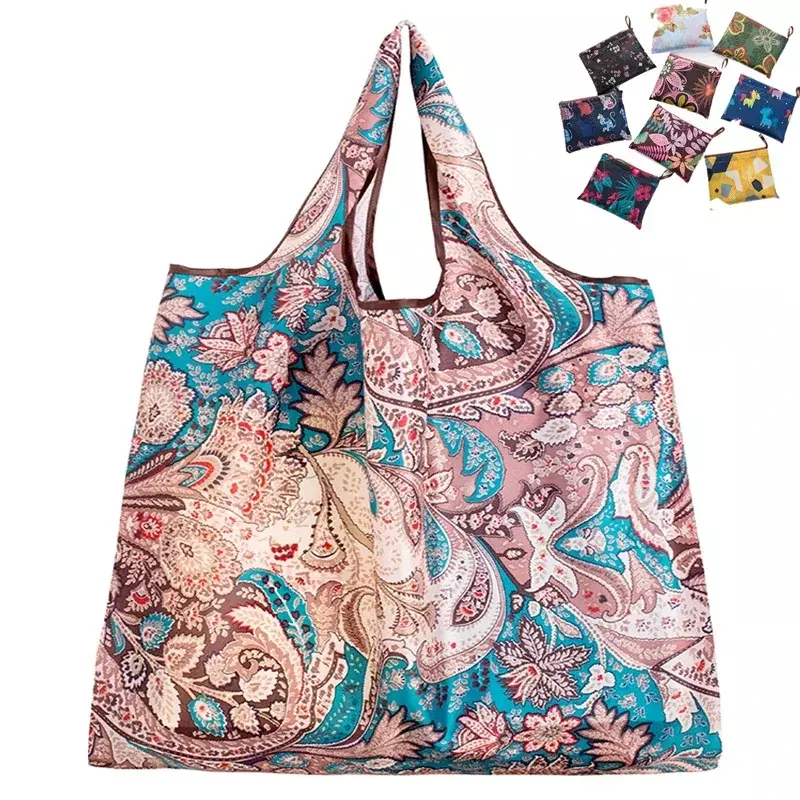 TOUB039  Bear Tote Bag Cotton Cloth Shoulder Shopper  Cute Cartoon For Women Handbag Eco Foldable Reusable