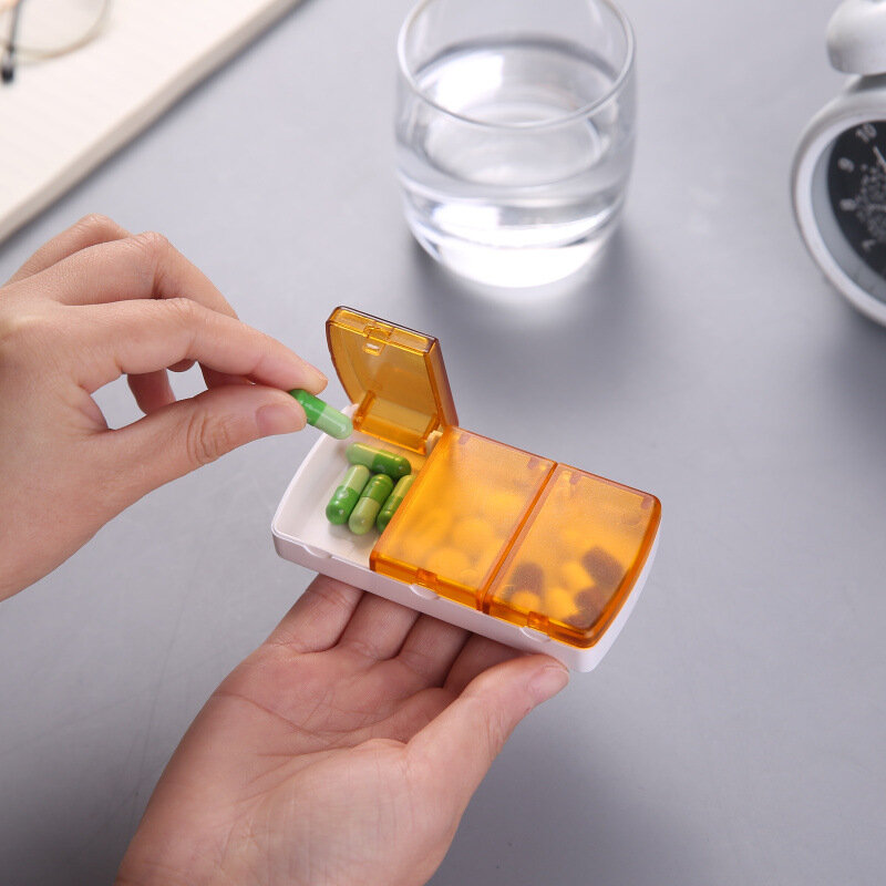 Caja organizadora de píldoras, contenedor portátil de plástico para viaje, medicamentos, tabletas, 1 unidad, 3 rejillas