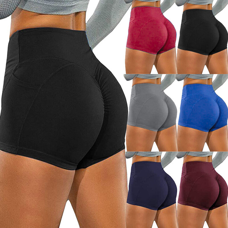 Cintura alta Scrunch Butt Yoga Shorts para Mulheres, Ginásio Fitness Outfit, Leggings Esportivos, Roupas de ciclismo
