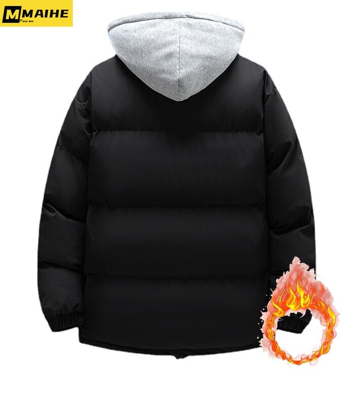 Parka chaude à capuche pour hommes et femmes, vestes de sport décontractées, coupe-vent Harajuku, coupe-vent de rue, vêtements d'extérieur masculins, hiver