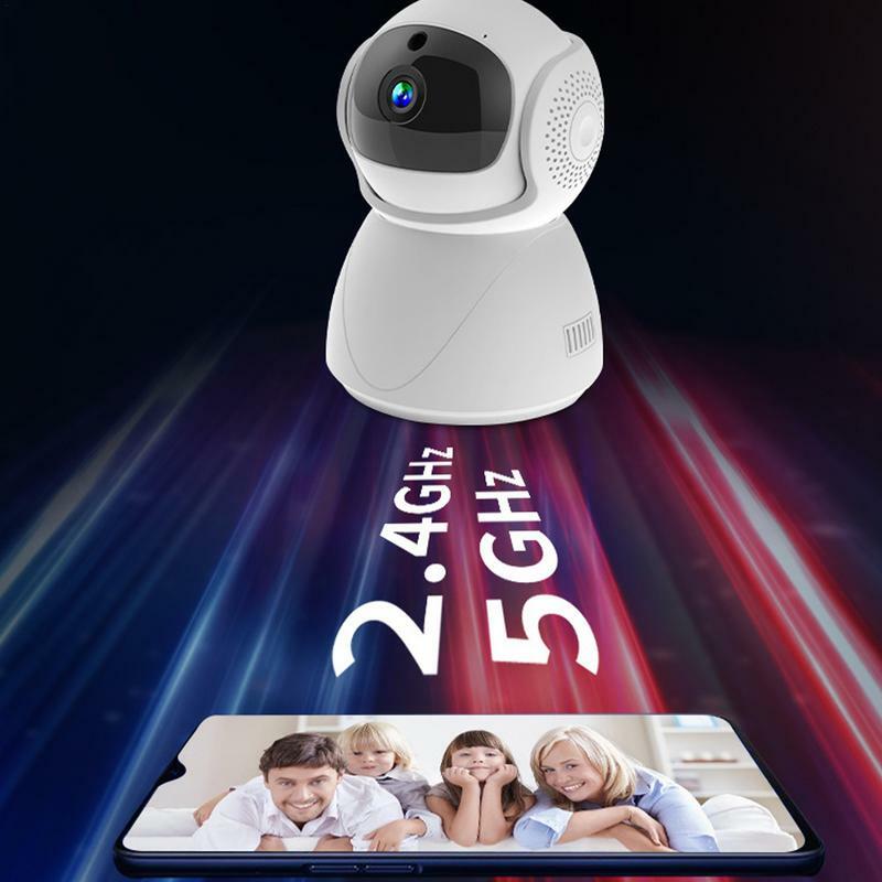 Kamera keamanan dalam ruangan 5G 1080P, kamera keamanan nirkabel tahan debu pemantauan waktu sebenarnya perlengkapan keamanan rumah tangga