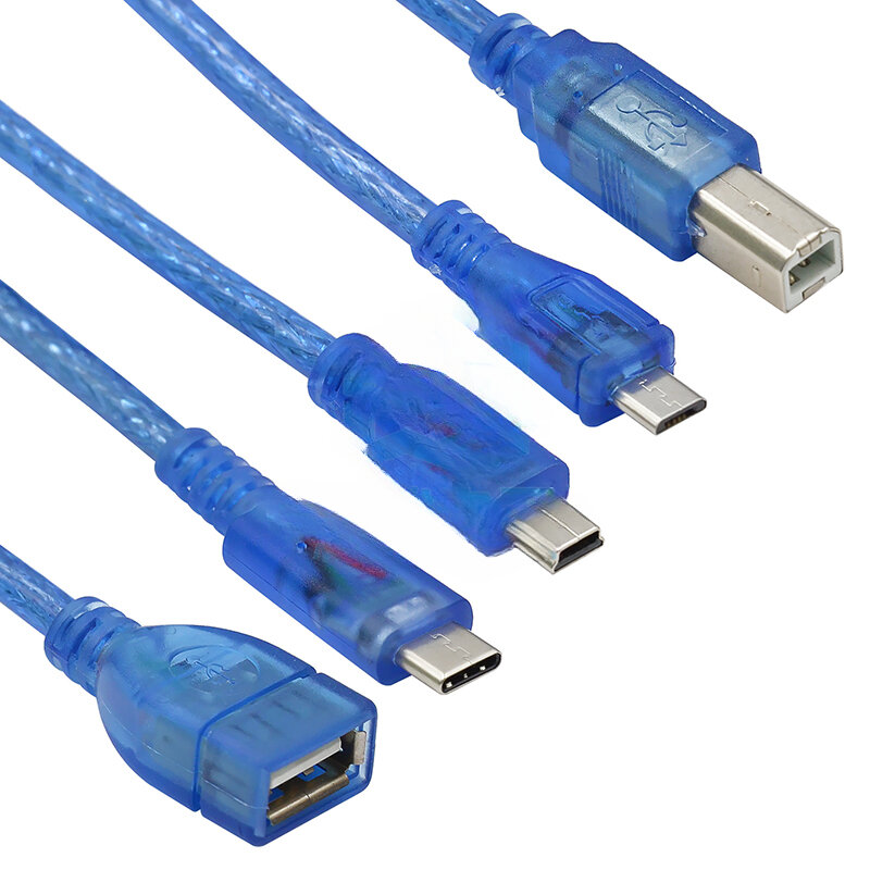สายเคเบิลข้อมูลเครื่องพิมพ์ USB สีน้ำเงินสำหรับ aarduno 2560เนื่องจากไมโครมินิ por