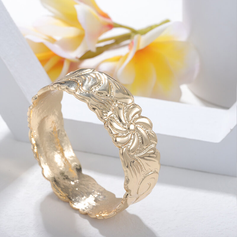 Cring Coco Hawaiian nome personalizzato bracciale donna largo Plumeria fiore braccialetto gioielli polinesiani personalizzati per mamma nonna