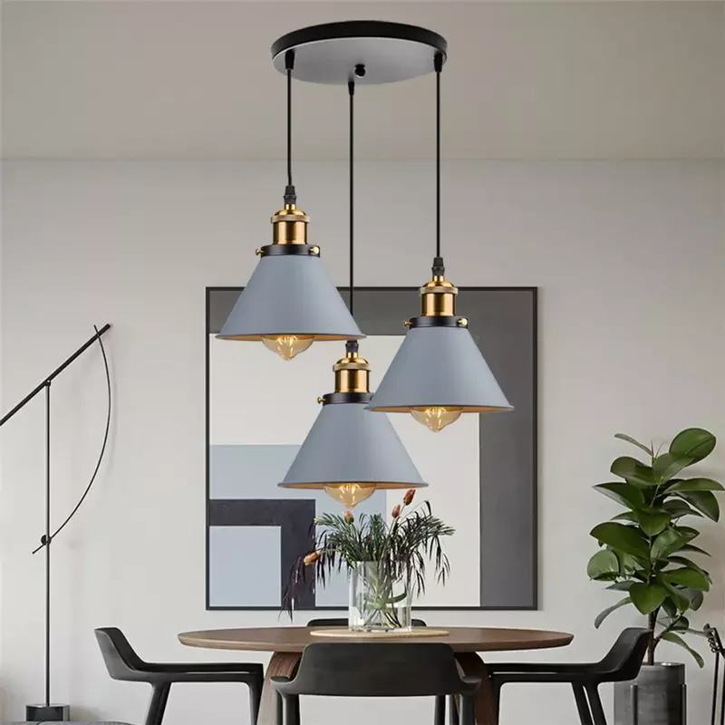 Подвесные светильники в стиле лофт, лампа в стиле российского ретро, лампа с абажуром для кухни, столовой, спальни, домашнее освещение E27