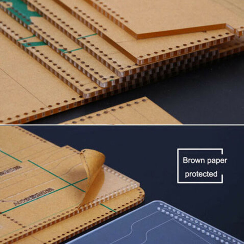 8 stücke Leder Handwerk Acryl Tasche Brieftasche Ecke Dekoration Muster Schablone Vorlage