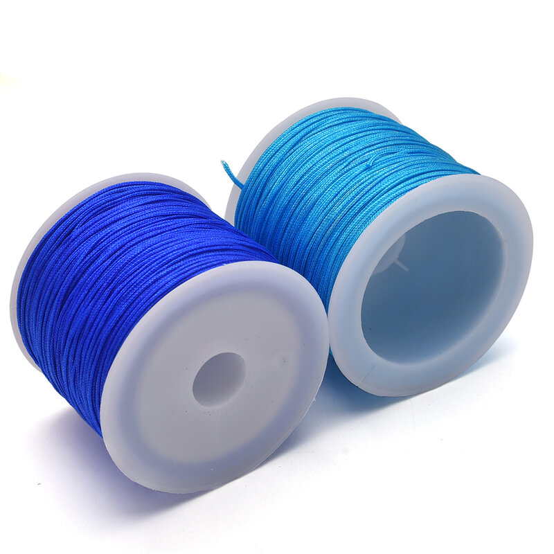 Cordón de nailon trenzado para fabricación de joyas, cuerda de satén para pulseras, nudo chino, 0,8mm, 50Yds
