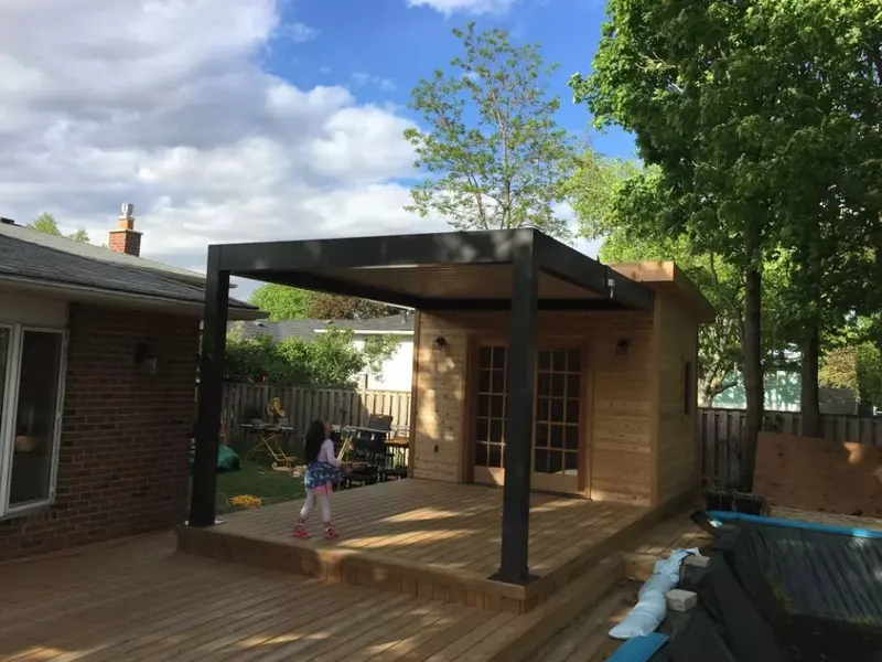 Outdoor Garden Bioclimatic Sunshade Aluminum Louvered Pergola in Home Yard