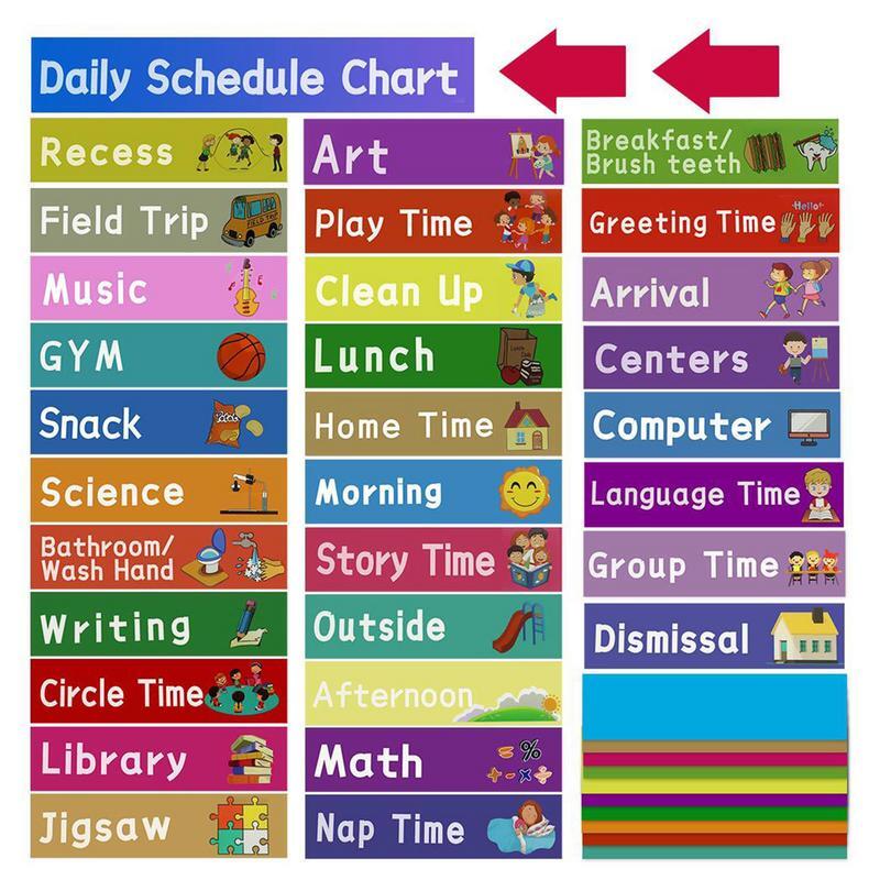 Daily Schedule Pocket Chart Blue Class Schedule Pocket Classroom Calendar Education Scheduling Chart For School Office Home