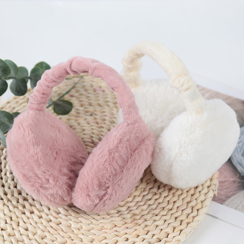 Winter Soft Plush Ear Warmer Warm Women Fashion Solid Color Earflap Outdoor Cold Protection EarMuffs Ear Cover for Girl