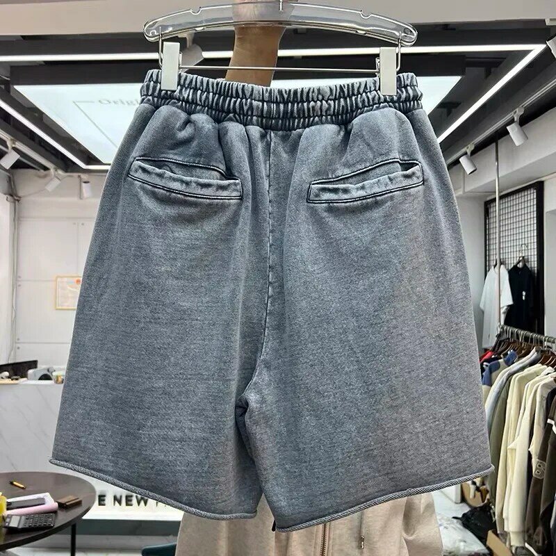 Summer washed and worn-out loose casual pants, trendy sports five point trendy high-quality shorts