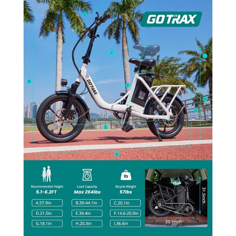 Gotrax NEPHELE sepeda listrik 16 ", jangkauan maks 25mil (pekebun) & kecepatan daya 15,5 mph sebesar 350W Motor, sepeda lipat e-bike dengan R