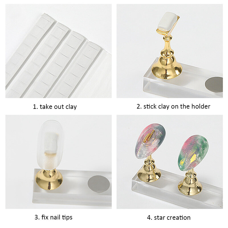 Clip en cristal Transparent pour Extension des ongles, 10 pièces, Gel fixe, moule à ongles professionnel, produit d'ongle, accessoire
