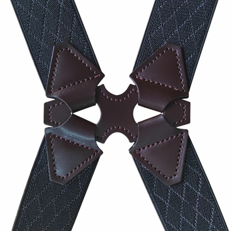 حمالات رجالية مرنة قابلة للتعديل ، حزام حزام بنطلون عريض على شكل X ، مشابك ،