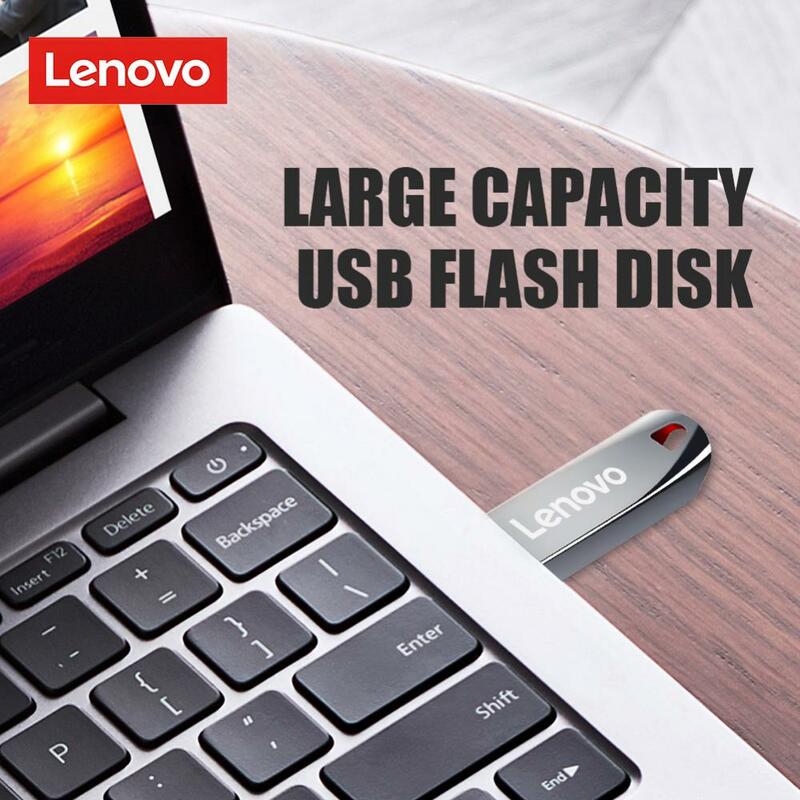Lenovo-USB Flash Drive para Laptop, 2TB de Memória, 1TB, 512GB, 256GB, 128GB, U Stick, Alta Velocidade, Cartão de Memória Flash, 2 em 1, Caneta OTG