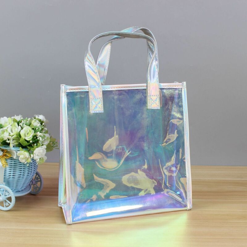Korean Version Radium Shooter Handbag for Women's Jelly Bags Reusable for College Students Fashionable Street Transparent Bags