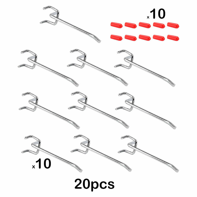 20pieces Removable Peg Board Hooks For Made Of Carbon Steel For Peg Board Peg Board Shelving Hooks