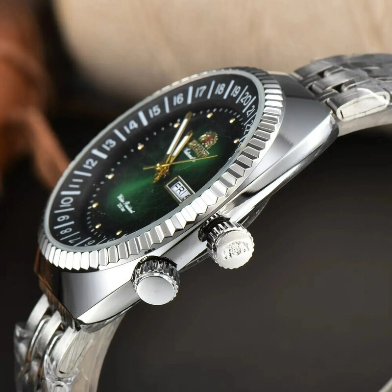 2024 nowy modny orientalny luksusowy męski zegarek wysokiej jakości tarcza ze stali nierdzewnej automatyczny datowanie wodoodporny zegarek kwarcowy