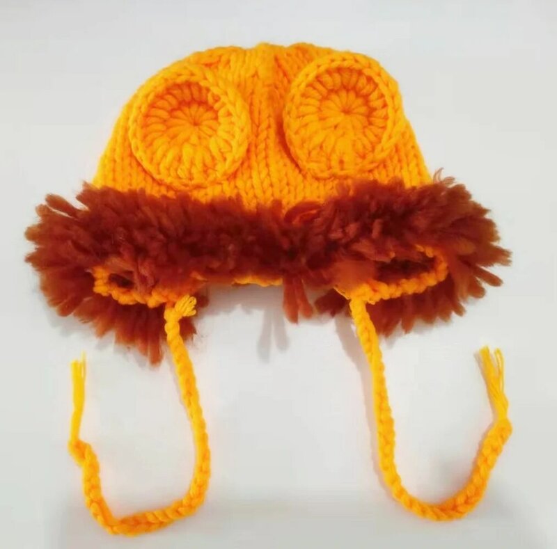 Handmade Crochet Costume Halloween Photoshoot para Baby Boy Fotografia Props Outfits Bebês Recém-nascidos Presentes 0-6M Lion Pants Set