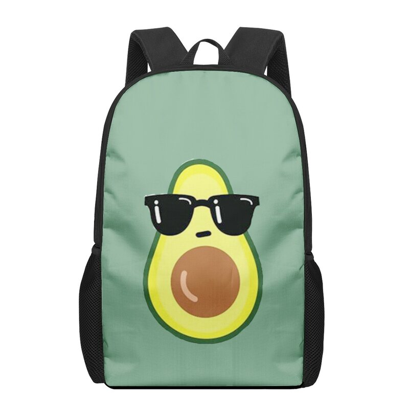 Cartoon Cute Avocado Print School Bags for Boys Girls Primary Students Backpacks Kids Book Bag Satchel Large Capacity Backpack