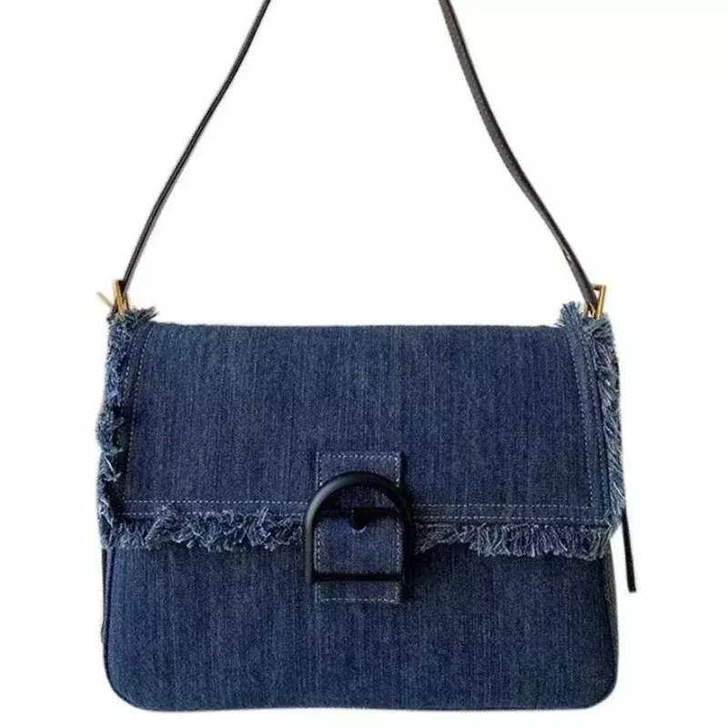 Трендовая сумка через плечо для женщин, уличные модные повседневные джинсовые винтажные мессенджеры, дамская сумочка