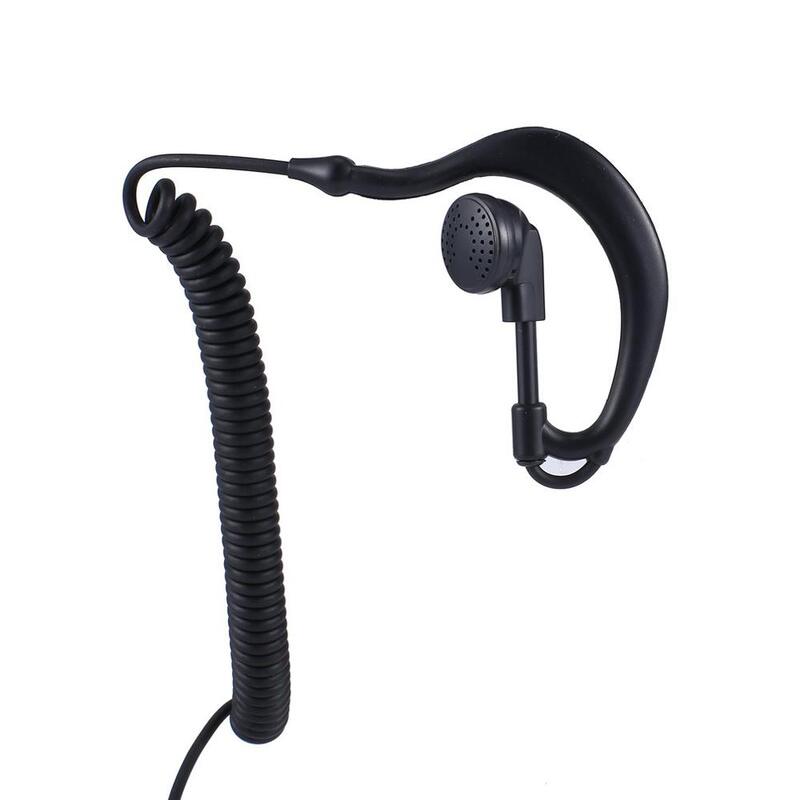 3.5 Mm Single Earpiece Ear-hook Earphone With Spiral Cable Walkie Talkie Headset Polices Military Earphone