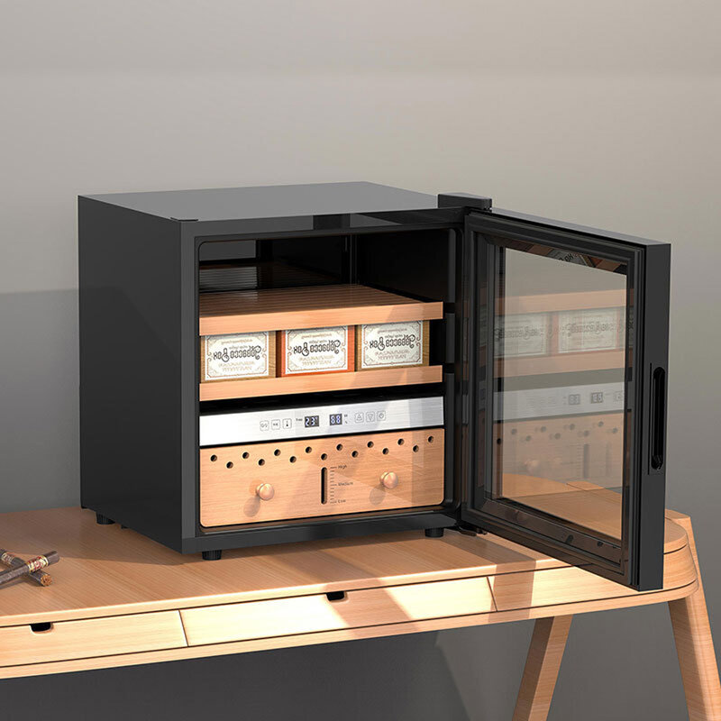 27Л Шкафы для сигар с постоянной температурой маленькие увлажнение шкафчик для сигар 150-250 штук Heladera Exhibidora