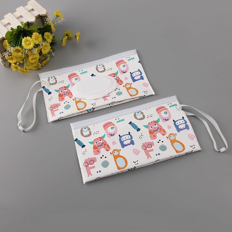 Snap-Strap Baby Product Portable Stroller Accessories Flip Cover Wipes Holder Case Tissue Box Wet Wipes Bag Cosmetic Pouch
