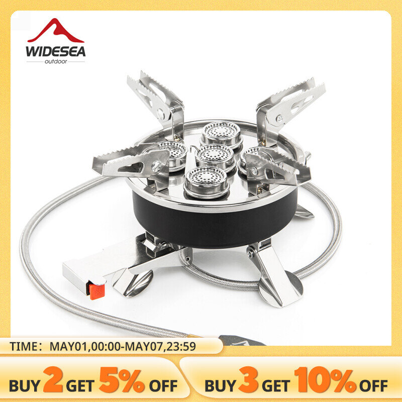 Widesea Camping Tourist Burner 8800W Gas Stove Cookware Portable Furnace Picnic Barbecue Tourism Supplies Outdoor Recreation