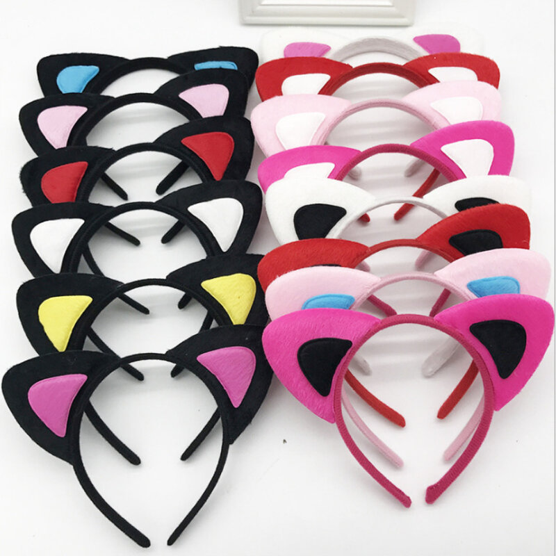 1Pc Adult Kids Plush Cute Cat Ears Headband Hairband Hair Hoops for Birthday Gift Wedding Party Costume New Year Valentine's Day