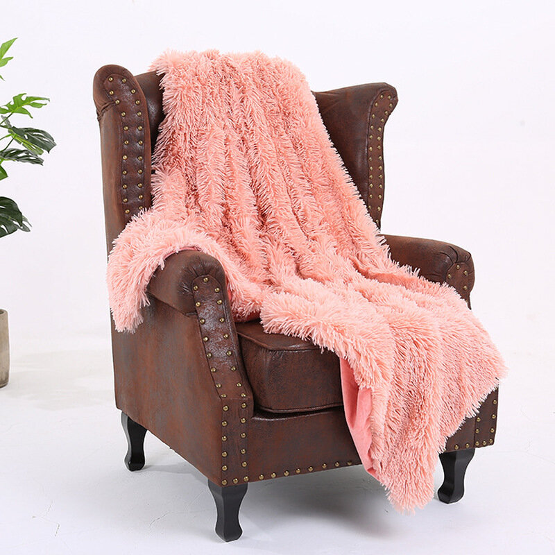 Super Soft Blanket Long Shaggy Fuzzy Fur Faux Throw Blanket Gift Warm Elegant Thick Fluffy Sofa Bed Sherpa Blankets Pillowcase