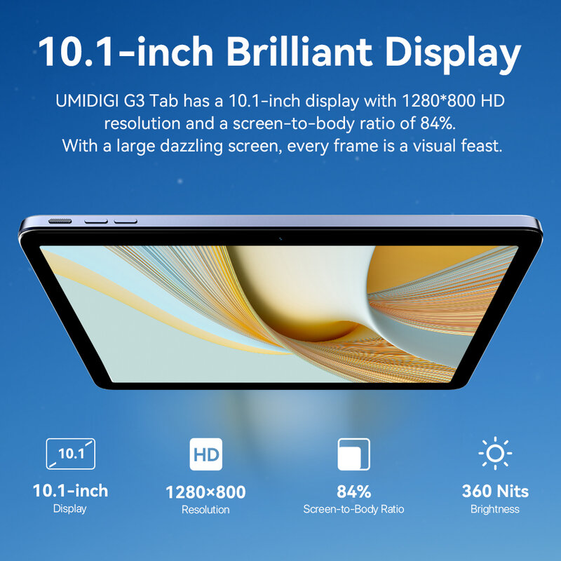 UMIDIGI G3 Tab Tablet 10.1 Inch 3GB RAM+32GB ROM MT8766 Quad-Core 8MP Camera 6000 mAh Battery Android 13 Quick Charge Tablet PC