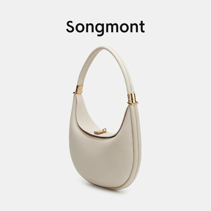 حقيبة كتف واحدة متقاطعة مع الجسم تحت الإبط للنساء من Songmont ، حقيبة صغيرة متوسطة الحجم على شكل قمر ، حقيبة هلال مصممة