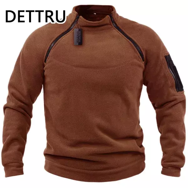 Marke hochwertige Winter Herren Militär Sweatshirt Fleece Reiß verschluss Pullover Herren einfarbig lose Lamm dicke Kleidung Streetwear