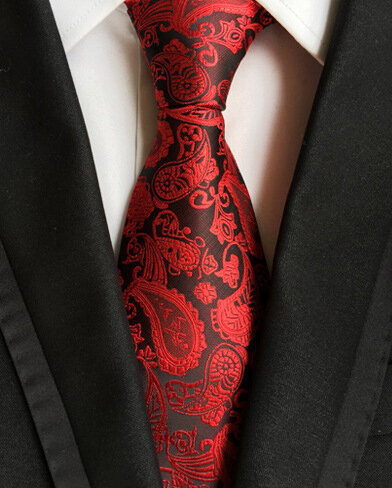 Cravatta da uomo multicolore di alta qualità Paisley rosso giallo di alta qualità da 8CM per cravatta da sposa da ufficio